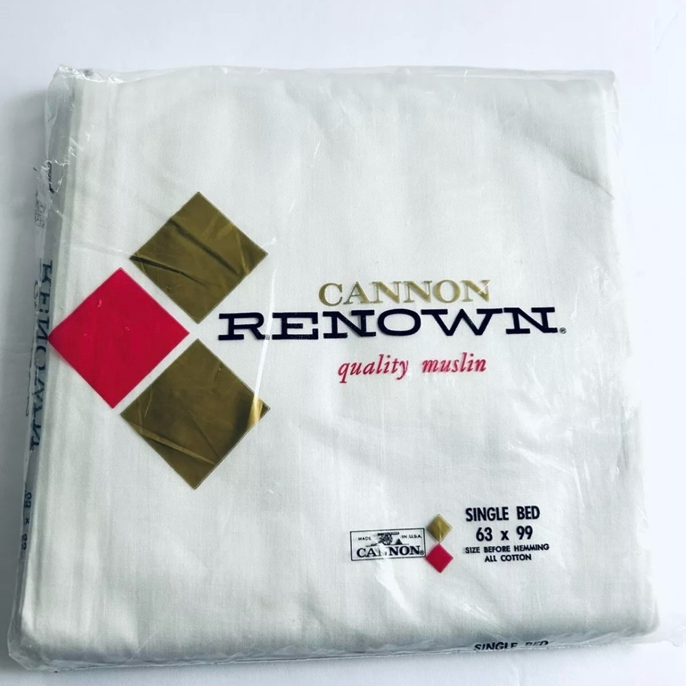 Cannon Renown White Twin XL Fitted Sheet Cotton Muslin Bottom Sheet 63X99 NEW